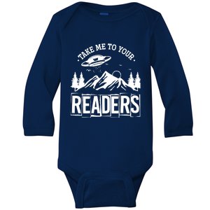 Take Me To Your Readers Bookworm Librarian Gift Reading Baby Long Sleeve Bodysuit