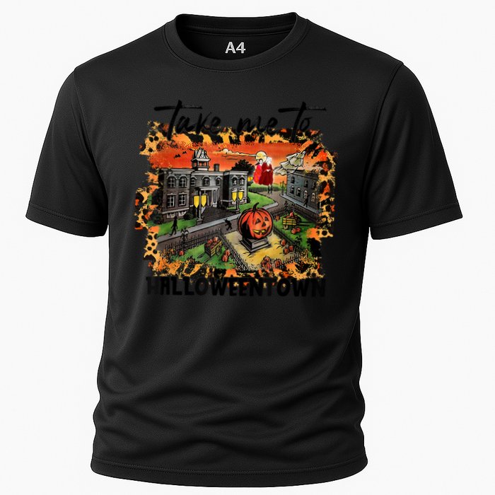 Take Me To Halloweentown & Chill Leopard Halloween Costume Gift Cooling Performance Crew T-Shirt