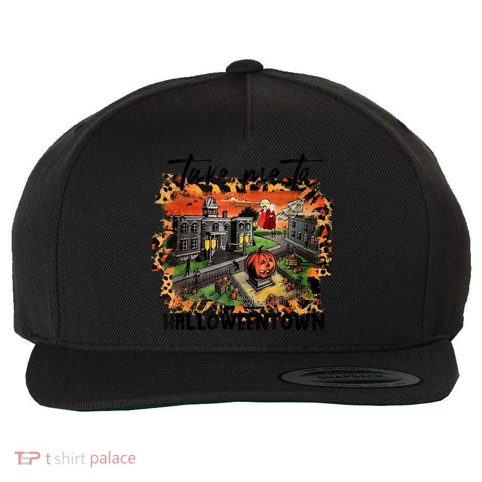 Take Me To Halloweentown & Chill Leopard Halloween Costume Gift Wool Snapback Cap