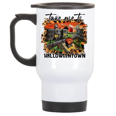 Take Me To Halloweentown & Chill Leopard Halloween Costume Gift Stainless Steel Travel Mug