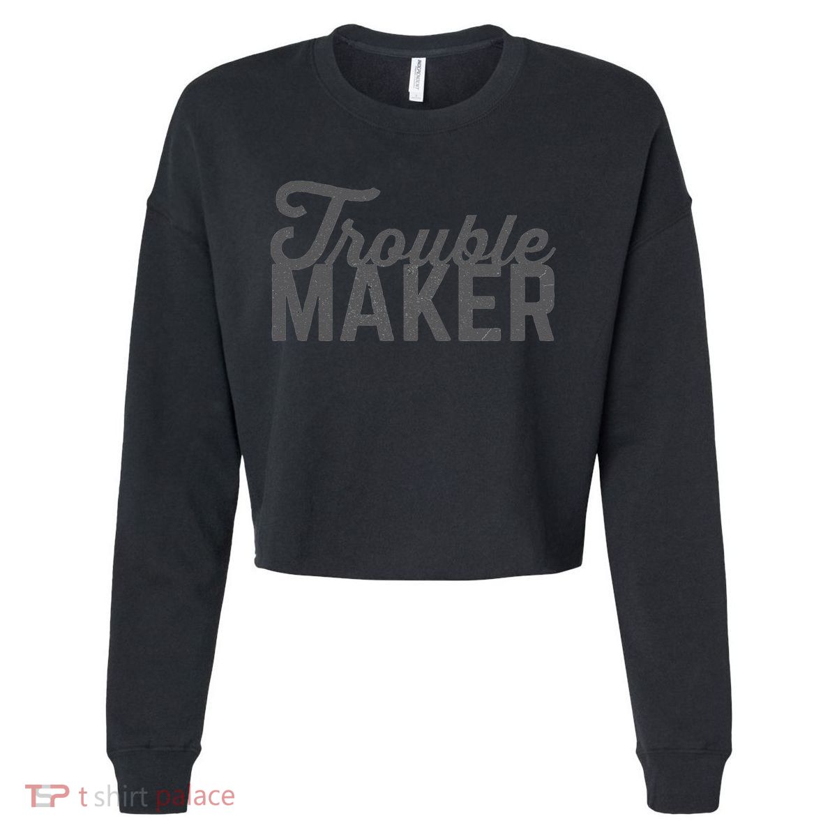 Trouble Maker Cropped Pullover Crew