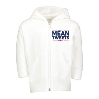 Trump Mean Tweets Vote 2024 Toddler Zip Fleece Hoodie