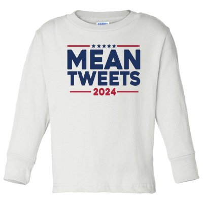 Trump Mean Tweets Vote 2024 Toddler Long Sleeve Shirt