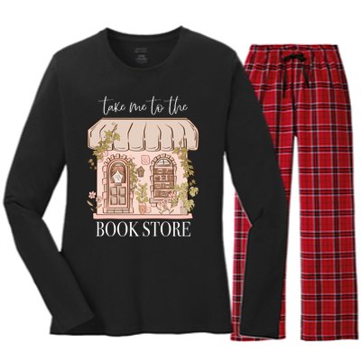 Take Me To The Book Store Women's Long Sleeve Flannel Pajama Set 