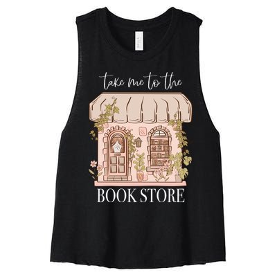 Take Me To The Book Store Women's Racerback Cropped Tank