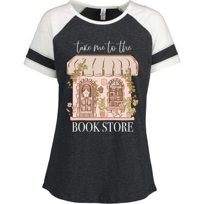 Take Me To The Book Store Enza Ladies Jersey Colorblock Tee