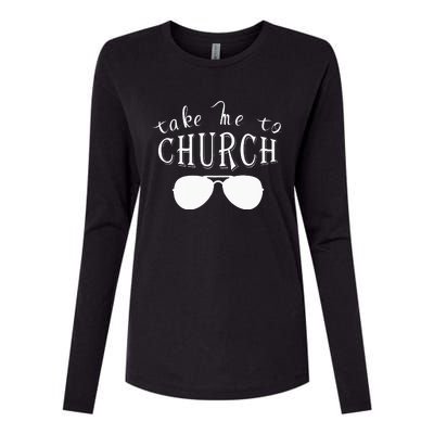 Take Me To The Church Christian Country Concert Womens Cotton Relaxed Long Sleeve T-Shirt