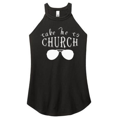 Take Me To The Church Christian Country Concert Women’s Perfect Tri Rocker Tank