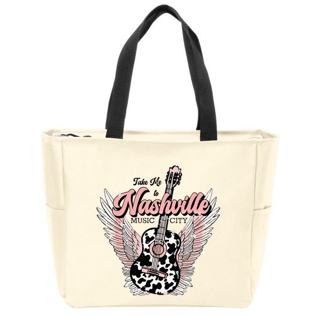 Take Me To Nashville Nashville Tennessee Zip Tote Bag