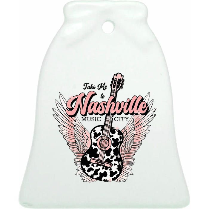 Take Me To Nashville Nashville Tennessee Ceramic Bell Ornament