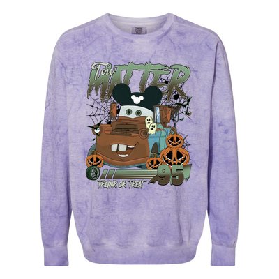 Tow Mater Trunk Or Treat Halloween Colorblast Crewneck Sweatshirt