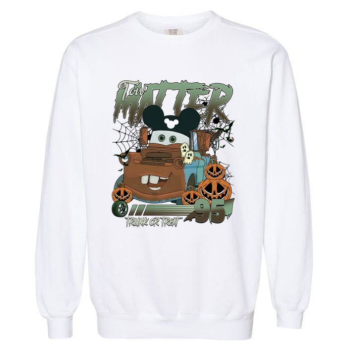 Tow Mater Trunk Or Treat Halloween Garment-Dyed Sweatshirt