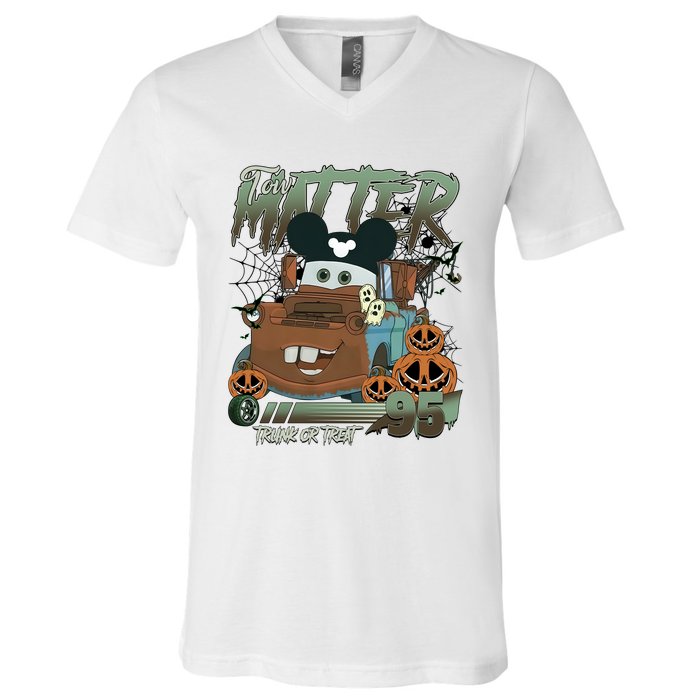 Tow Mater Trunk Or Treat Halloween V-Neck T-Shirt