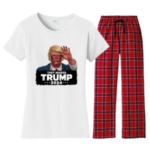 They Missed Trump 2024 Women's Flannel Pajama Set