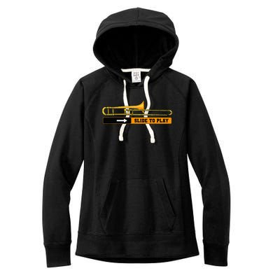 Trombone Mucisian Trombonist Jazz Music Brass Instrument Women's Fleece Hoodie