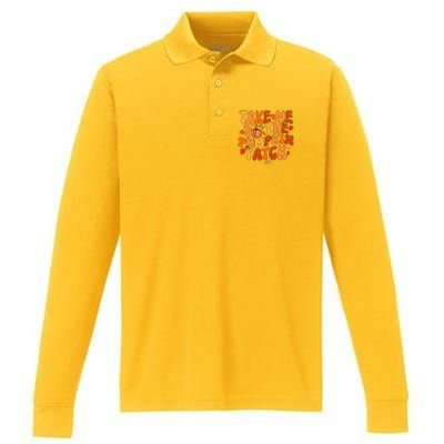 Take Me To The Pumpkin Patch Autumn Fall Thanksgiving Performance Long Sleeve Polo