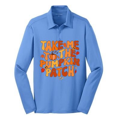 Take Me To The Pumpkin Patch Autumn Fall Thanksgiving Silk Touch Performance Long Sleeve Polo