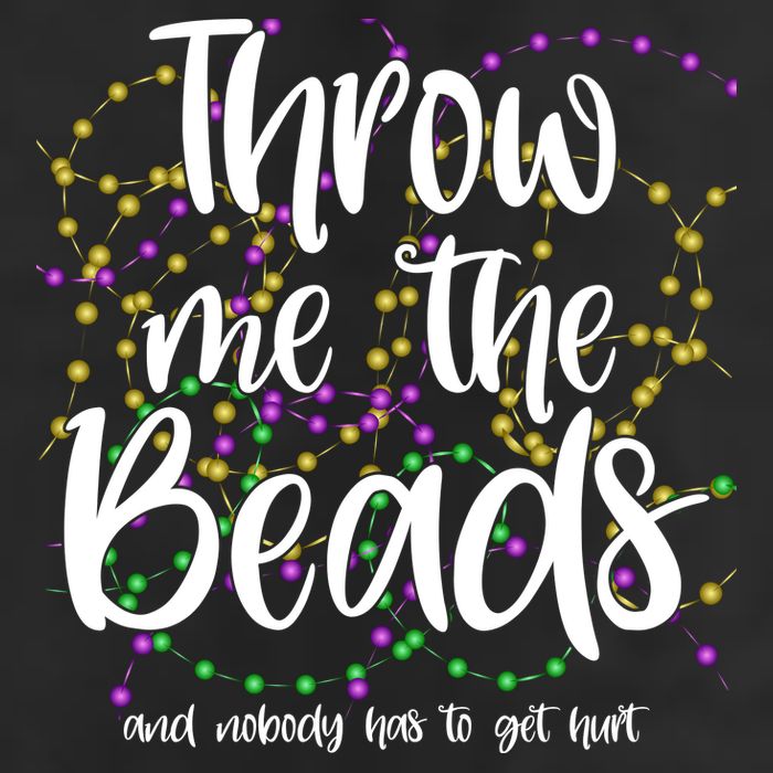Throw Me The Beads And Nobody Has To Get Hurt Funny Mardi Gras Golf Towel