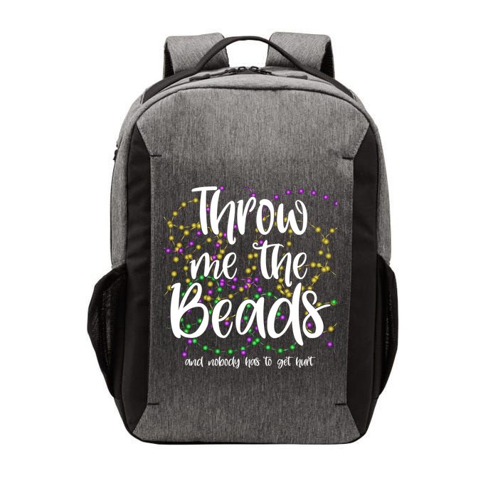 Throw Me The Beads And Nobody Has To Get Hurt Funny Mardi Gras Vector Backpack
