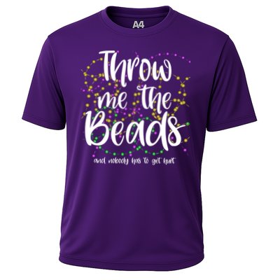 Throw Me The Beads And Nobody Has To Get Hurt Funny Mardi Gras Performance Shirt