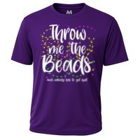 Throw Me The Beads And Nobody Has To Get Hurt Funny Mardi Gras Cooling Performance Crew T-Shirt