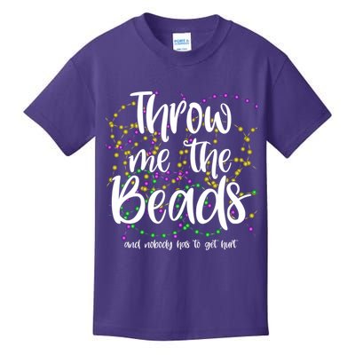 Throw Me The Beads And Nobody Has To Get Hurt Funny Mardi Gras Kids T-Shirt