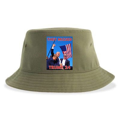 They Missed Trump 2024 Patriotic Political Maga Sustainable Bucket Hat