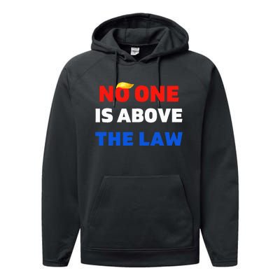 Trump Mugshot  Trump 2024 PrisonNo One Is Above The Law Performance Fleece Hoodie