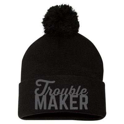 Trouble Maker Pom Pom 12in Knit Beanie