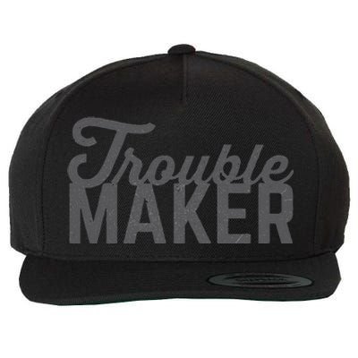 Trouble Maker Wool Snapback Cap