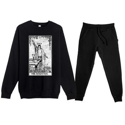 The Magician Tarot Card Major Arcana Fortune Telling Occult Premium Crewneck Sweatsuit Set