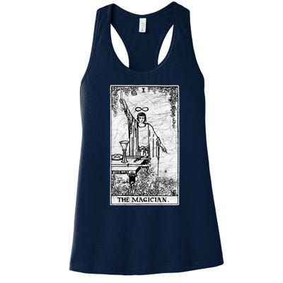 The Magician Tarot Card Major Arcana Fortune Telling Occult Women's Racerback Tank