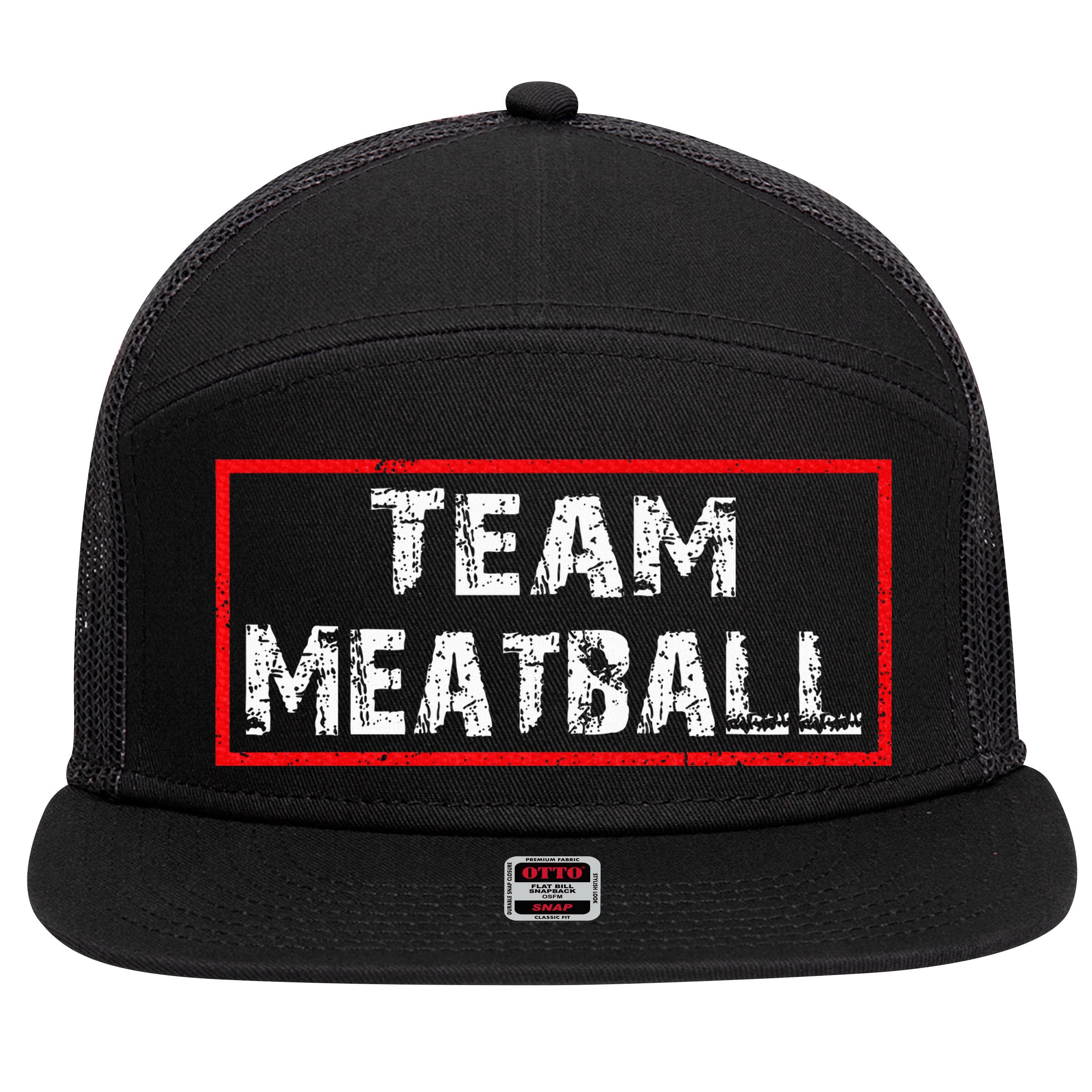 Team Meatball 7 Panel Mesh Trucker Snapback Hat