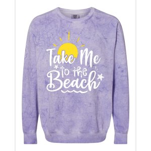 Take Me To The Beach Sunshine Summer Colorblast Crewneck Sweatshirt