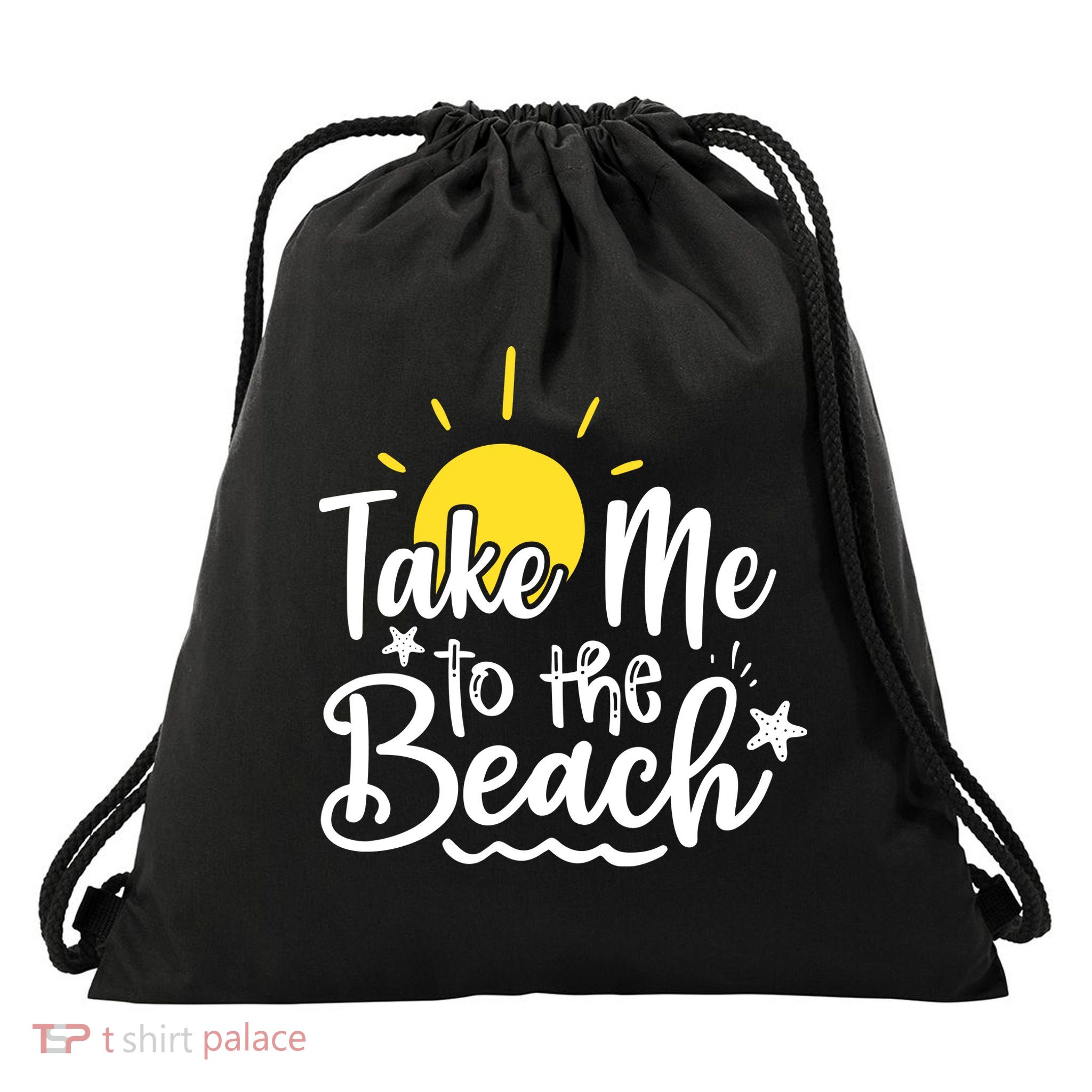 Take Me To The Beach Sunshine Summer Drawstring Bag