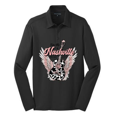 Take Me To Nashville Nashville Tennessee Silk Touch Performance Long Sleeve Polo