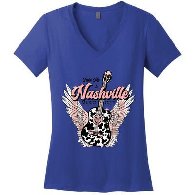 Take Me To Nashville Nashville Tennessee Women's V-Neck T-Shirt