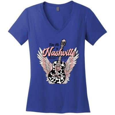 Take Me To Nashville Nashville Tennessee Women's V-Neck T-Shirt