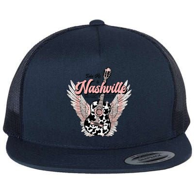 Take Me To Nashville Nashville Tennessee Flat Bill Trucker Hat