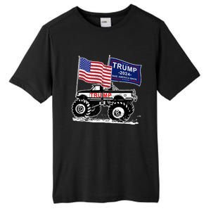 Trump Monster Truck Rally Trump Flag Trump 2024 Gift Tall Fusion ChromaSoft Performance T-Shirt