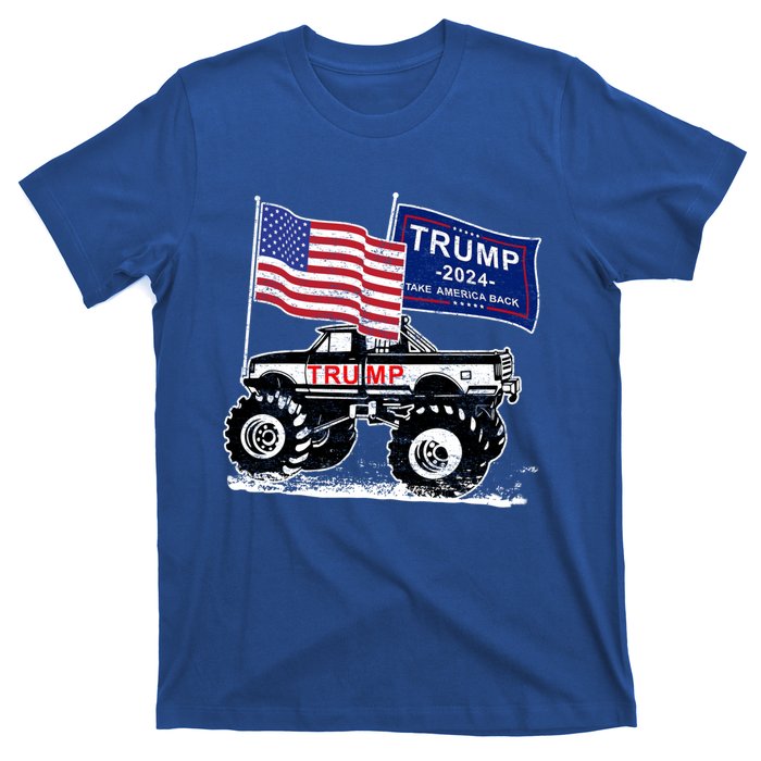 Trump Monster Truck Rally Trump Flag Trump 2024 Gift T-Shirt