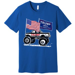 Trump Monster Truck Rally Trump Flag Trump 2024 Gift Premium T-Shirt