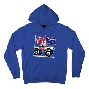 Trump Monster Truck Rally Trump Flag Trump 2024 Gift Tall Hoodie