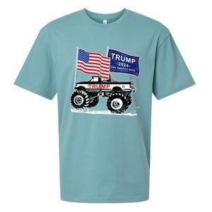 Trump Monster Truck Rally Trump Flag Trump 2024 Gift Sueded Cloud Jersey T-Shirt