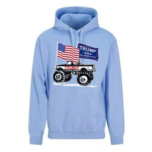 Trump Monster Truck Rally Trump Flag Trump 2024 Gift Unisex Surf Hoodie