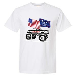 Trump Monster Truck Rally Trump Flag Trump 2024 Gift Garment-Dyed Heavyweight T-Shirt