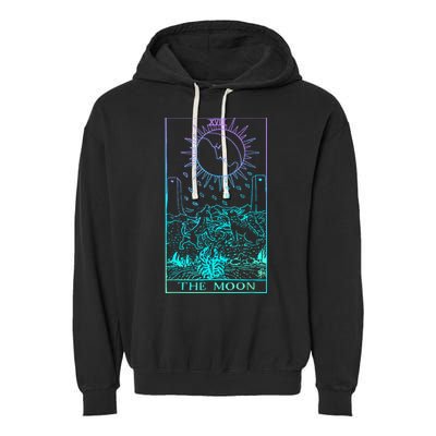 The Moon Tarot Card Rider Waite Witchy Garment-Dyed Fleece Hoodie