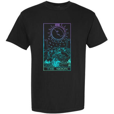 The Moon Tarot Card Rider Waite Witchy Garment-Dyed Heavyweight T-Shirt