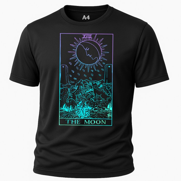 The Moon Tarot Card Rider Waite Witchy Cooling Performance Crew T-Shirt