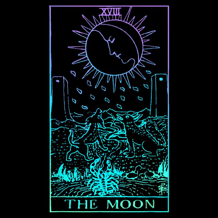 The Moon Tarot Card Rider Waite Witchy Cooling Performance Crew T-Shirt